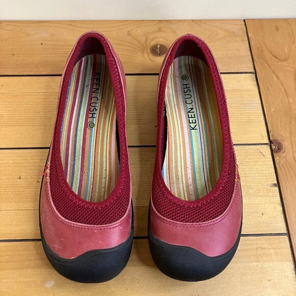 Keen Erin Ballerina Flats Slip-On Shoes Red Leather Women's US Size 7 - Picture 5 of 8